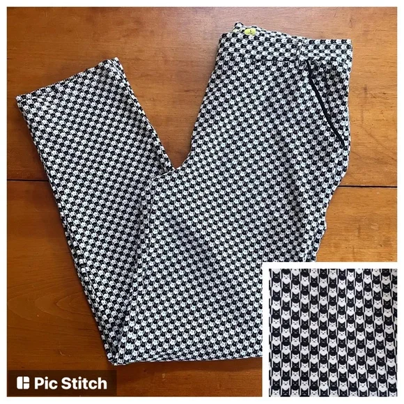 Betabrand Cat Pants Black and White Checkered L - Picture 7 of 8